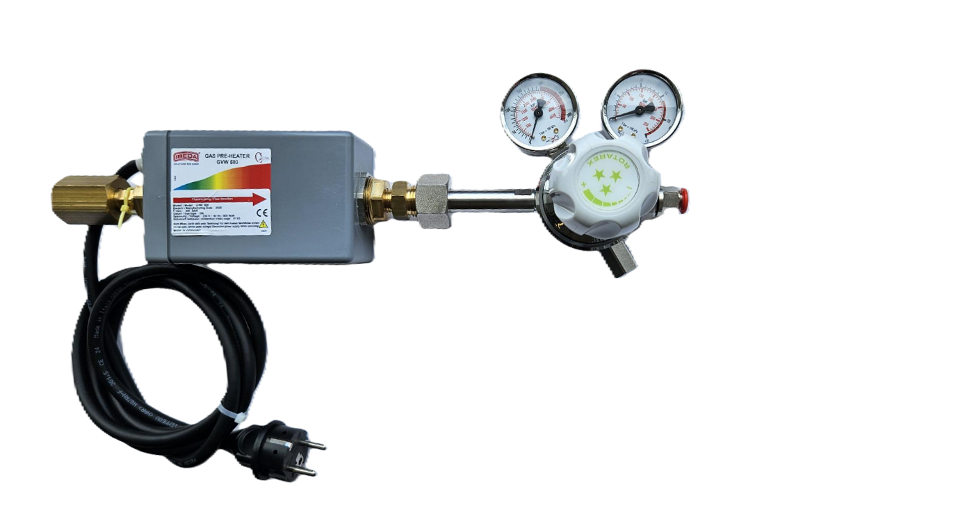 vQm - CO2 gas heater & regulator set